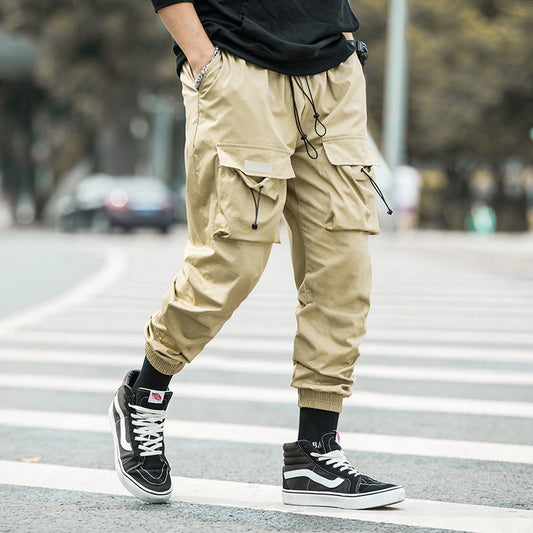 Concealed wrinkled drawstring pants