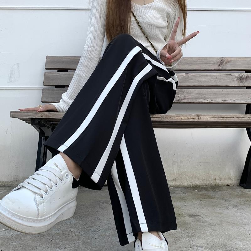 Slimming Mop Wide Leg Pants Women's High Waist Drawstring Pants