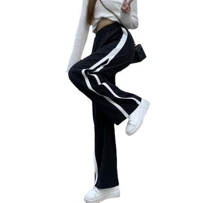Slimming Mop Wide Leg Pants Women's High Waist Drawstring Pants
