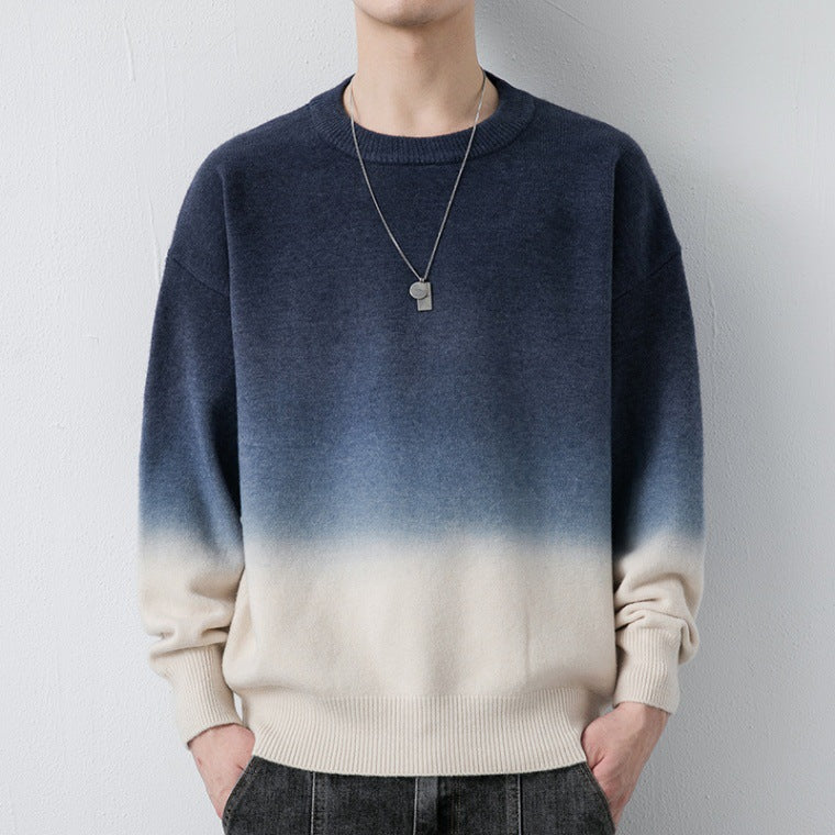 Mens Loose-fitting Crew-neck Sweater
