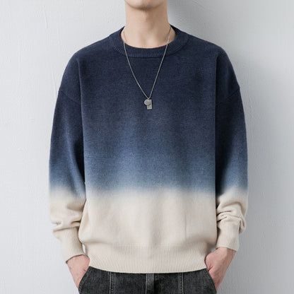 Mens Loose-fitting Crew-neck Sweater